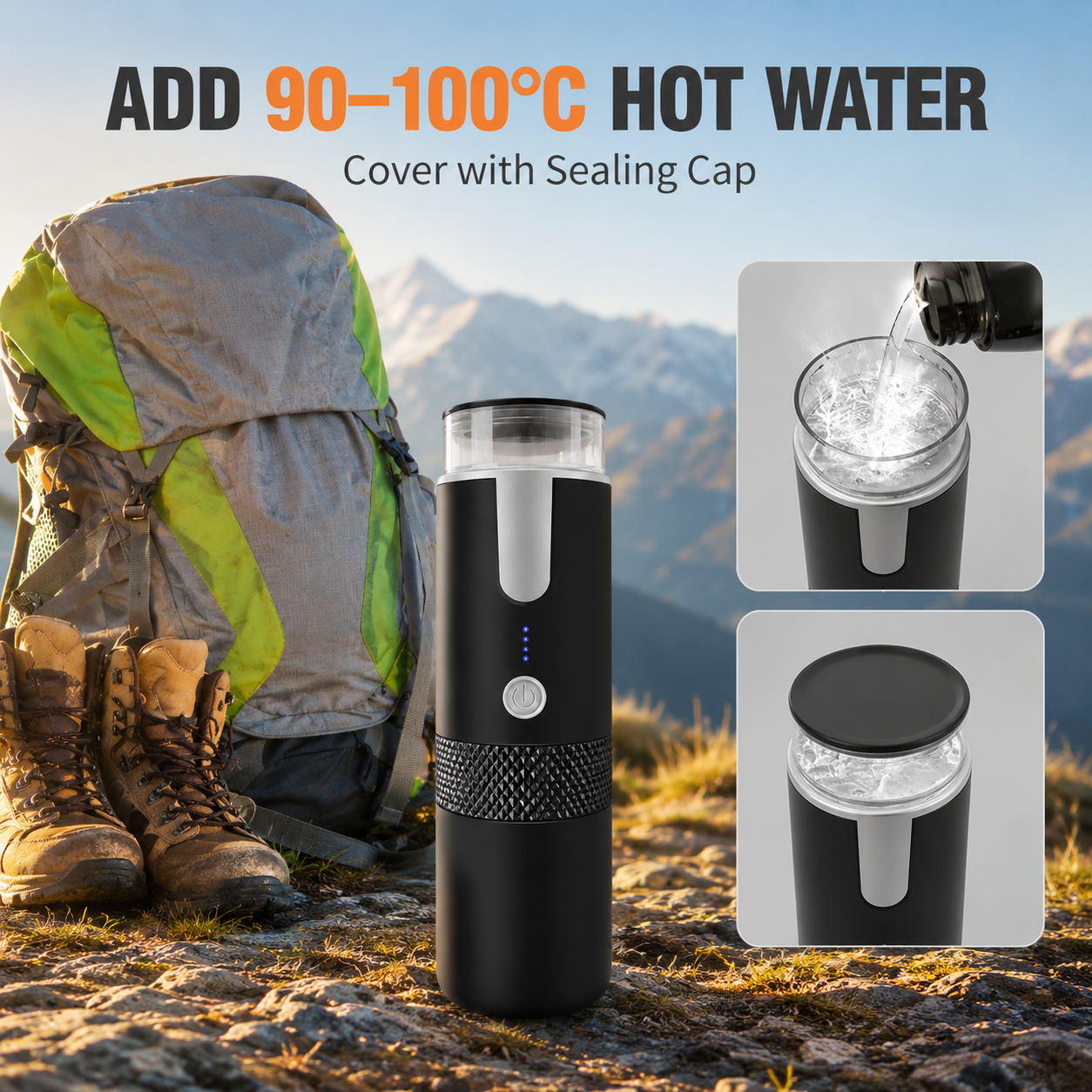 Espresso Machine for Ground Coffee and Capsules – Portable Design