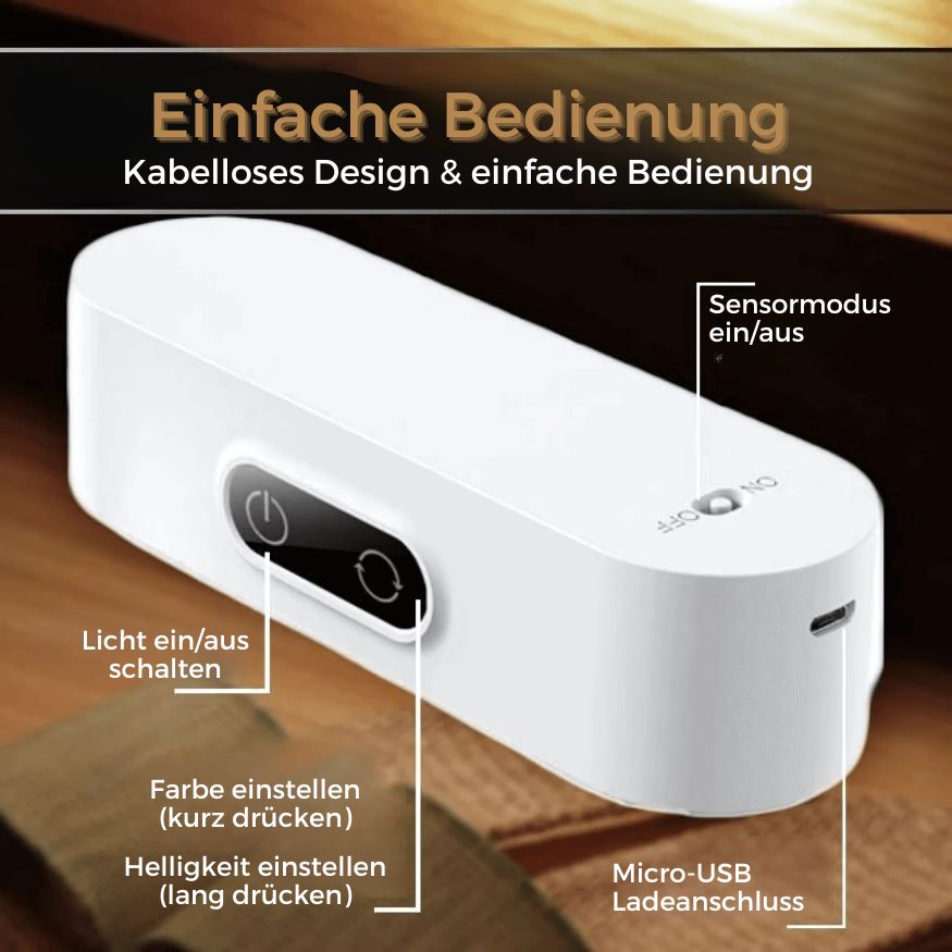 Magnetic Dimmable Light with Smart Sensor | 5 Color Temperatures | Wireless & Rechargeable | Motion Detection & Memory Function