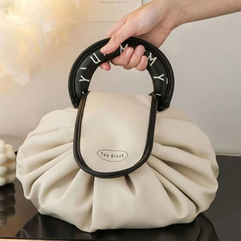 Chic Travel Makeup Pouch with Drawstring Closure