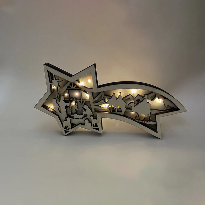 Wooden LED Christmas Stars - Last Day Discount