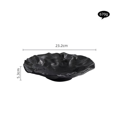 Elegant Crinkle Design Ceramic Dining Plate