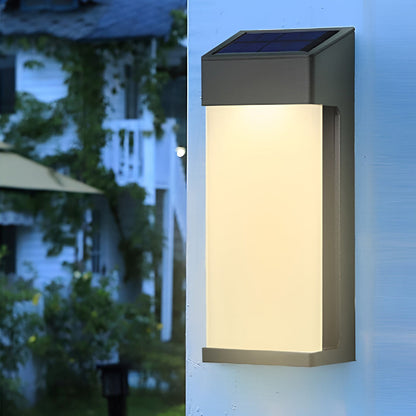Set of 2 Waterproof Solar Outdoor Wall Lights with LED Control
