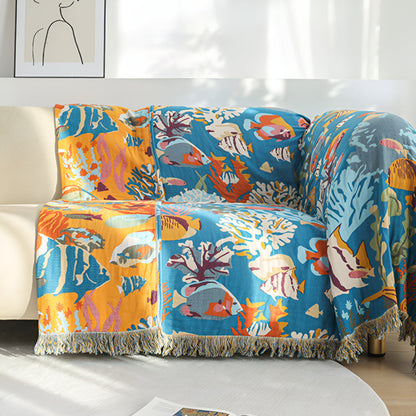 Ocean Breeze Cotton Throw for Year-Round Enjoyment