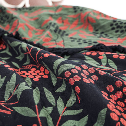 Charming Cotton Reversible Blanket with Tassels
