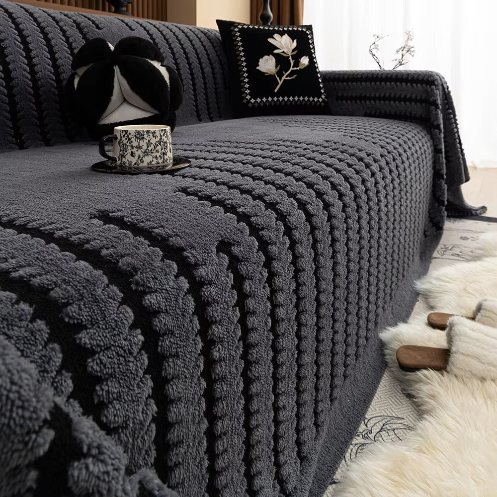 Soft Sofa Cover for Cozy Protection with Stylish Striped Pattern