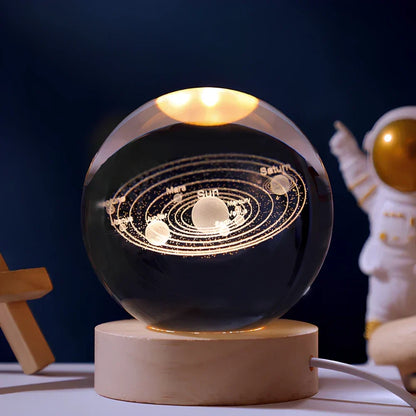 Celestial 3D Engraved Crystal Globe