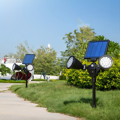 Solar Lawn Lights with LED Motion Sensor - Waterproof Dual Pack