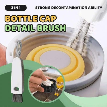 Multifunctional Bottle Cleaning Tool with 3 Unique Brushes