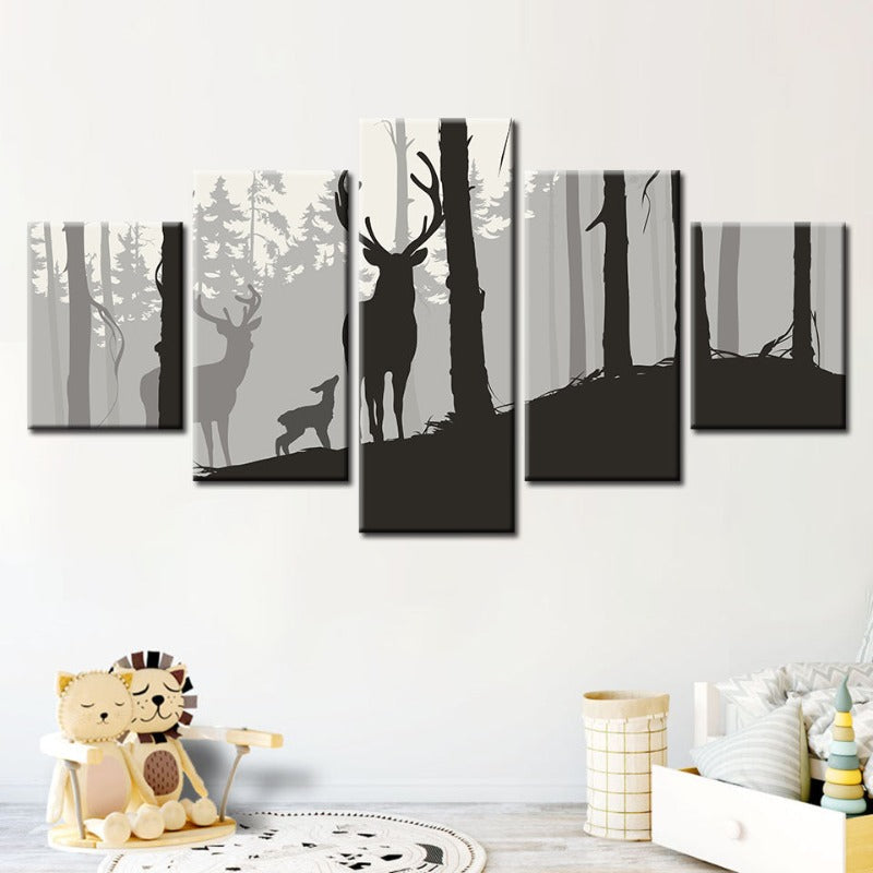 Tranquil Winter Wonderland 5-Piece Canvas Art Set