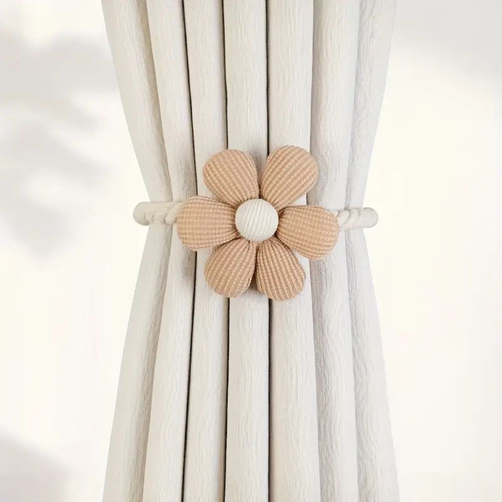 Charming Floral Magnetic Curtain Holders | Set of 2