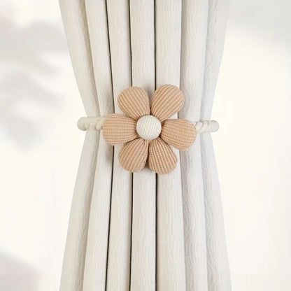 Charming Floral Magnetic Curtain Holders | Set of 2