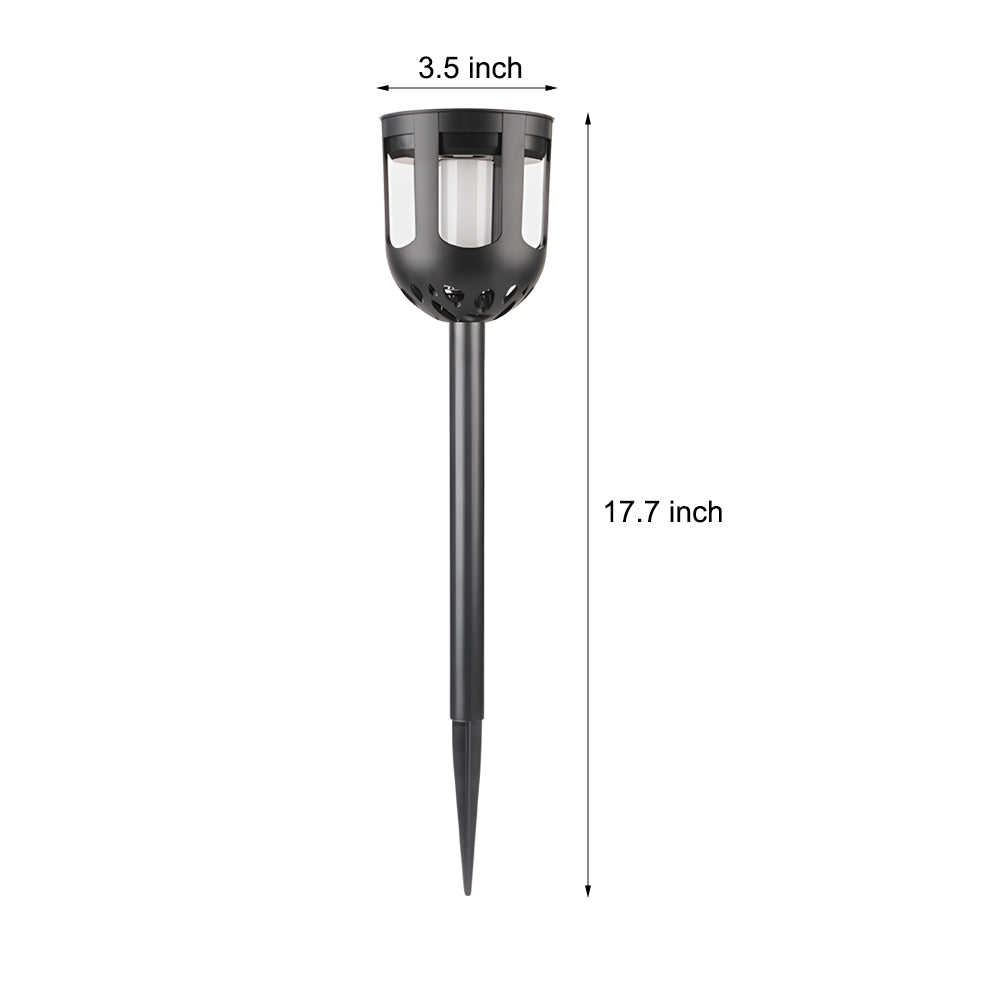Set of 4 Modern Black Solar LED Lights for Outdoor Pathways