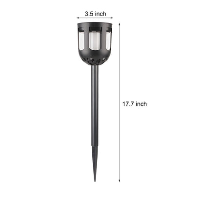 Set of 4 Modern Black Solar LED Lights for Outdoor Pathways
