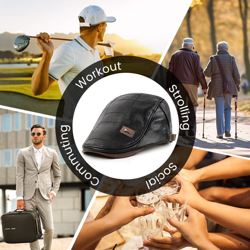 Cozy Plush Leather Beret | Elegant Comfort for a Warm Winter Experience
