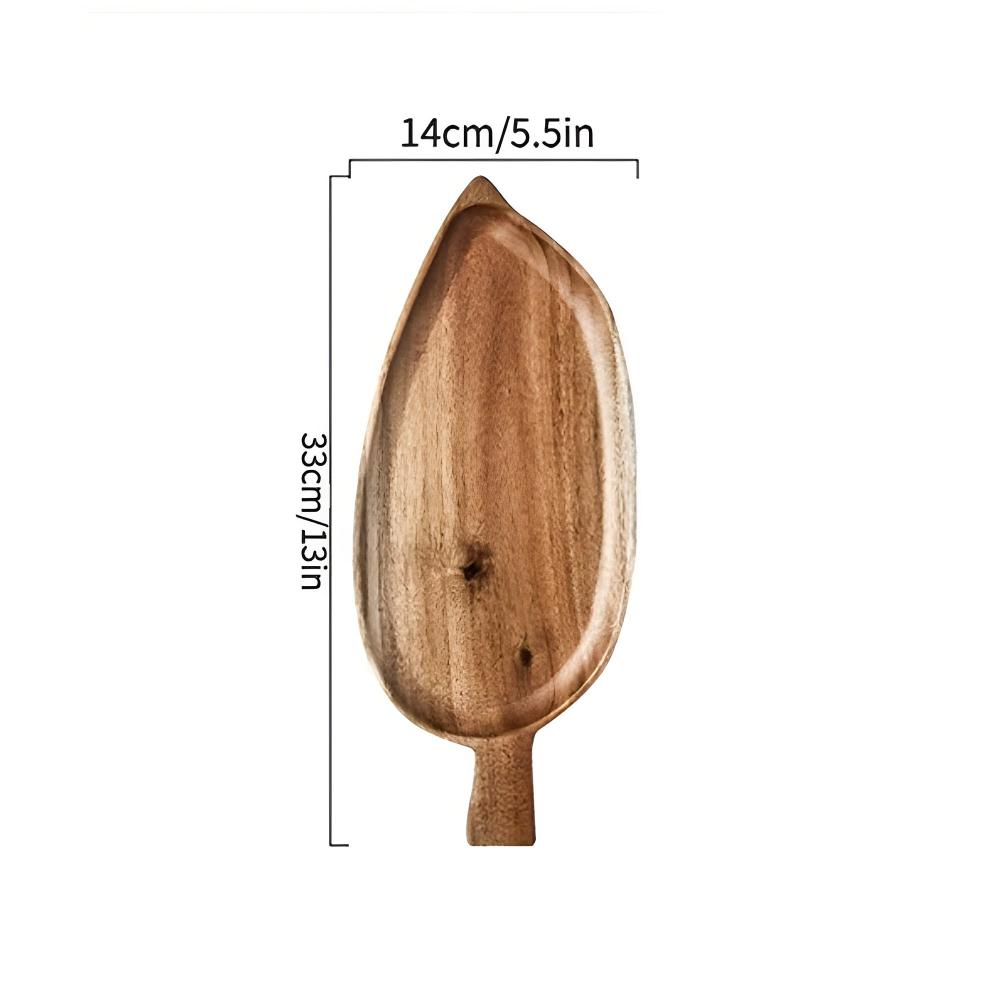 Nature-Inspired Wooden Leaf Serving Tray