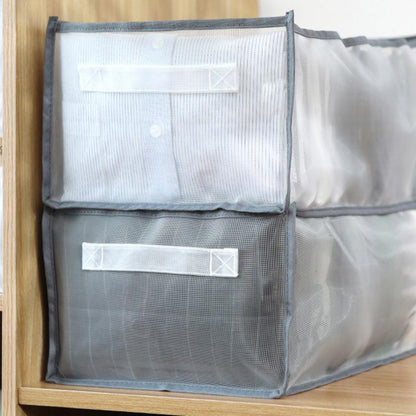 Clothes Organizer with 7-Grid Mesh Dividers for Wardrobe