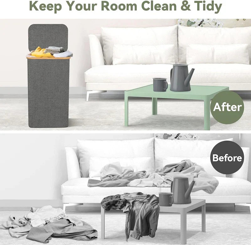 Spacious Laundry Basket with Lid for Organized Living