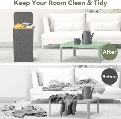 Spacious Laundry Basket with Lid for Organized Living