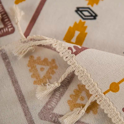Chic Artisan Table Cover with Decorative Tassels