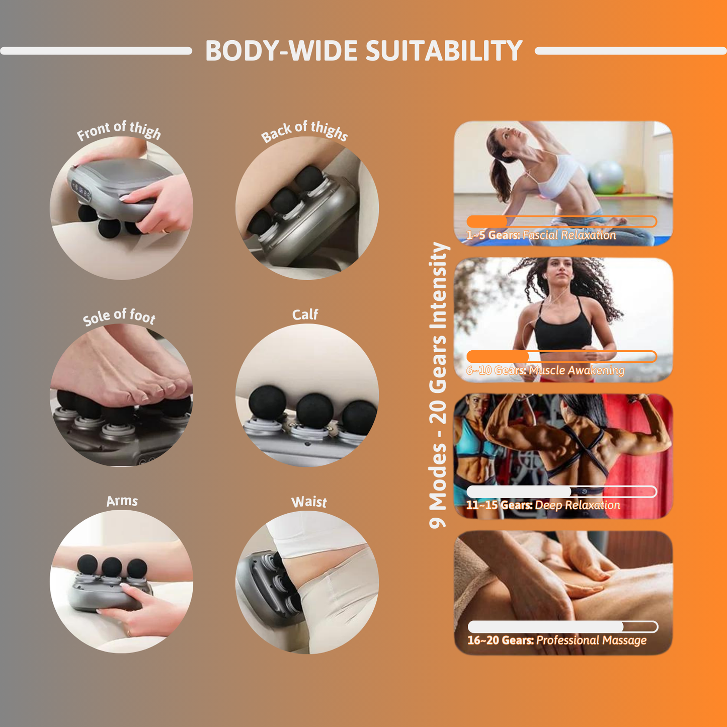 High-Frequency Muscle Massager with 6 Heads for Pain Relief