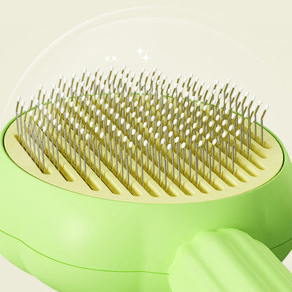 Effortless Pet Grooming Brush with Self-Cleaning Feature