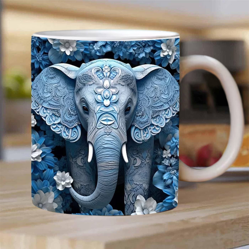Customizable Elephant Design Coffee Cup
