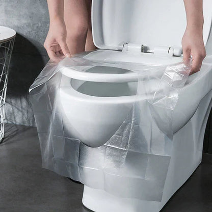 Portable Toilet Seat Covers (50 Pack) | Universal Fit 40 × 48 cm | Foldable, Non-Slip & Hygienic Protection