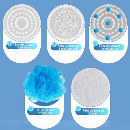 All-in-One Electric Body Scrubber with 5 Brush Heads
