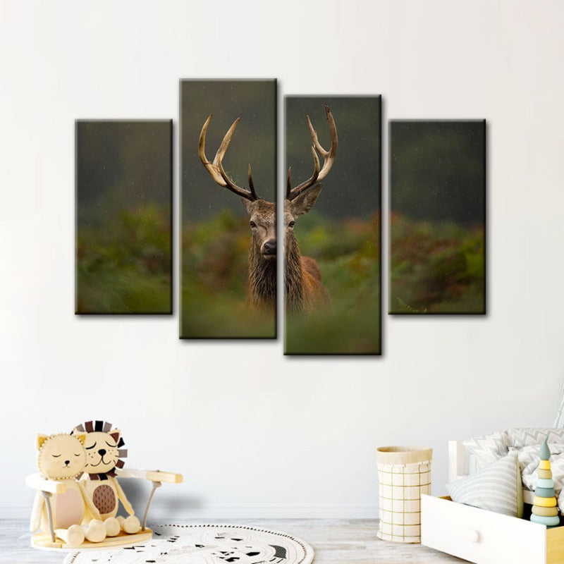 Enchanting Forest Deer - 4-Piece Canvas Art Set