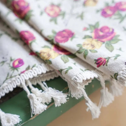 Chic Floral Tassel Cotton Drapes for Timeless Style