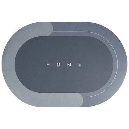 Oval Water Absorbent Bath Mat with Non-Slip Design