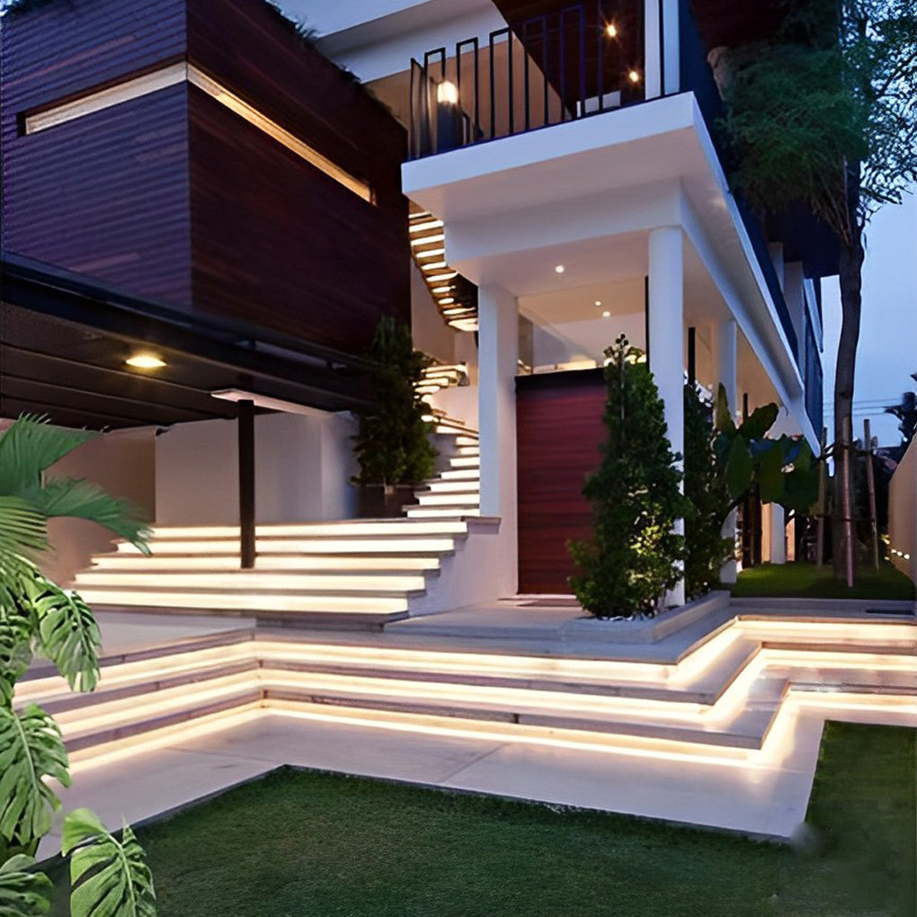 Modern Waterproof LED Stair Lighting - 0.39'' Flexible Recessed Strip