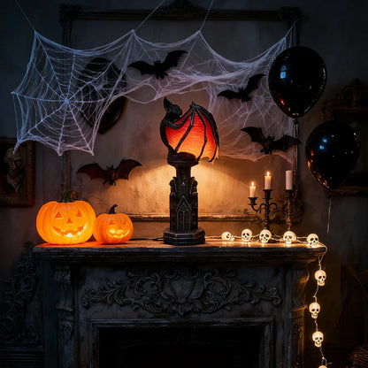 Decorative Table Lamp in Gothic Bat Design with Soft Ambient Light