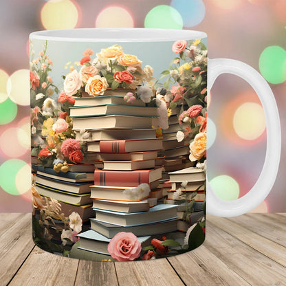 Charming Floral Book Mug for Coffee Lovers - Perfect Gift