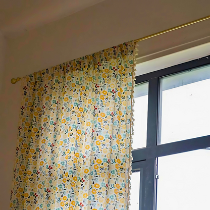 Charming Floral Tassel Curtains for Light Control