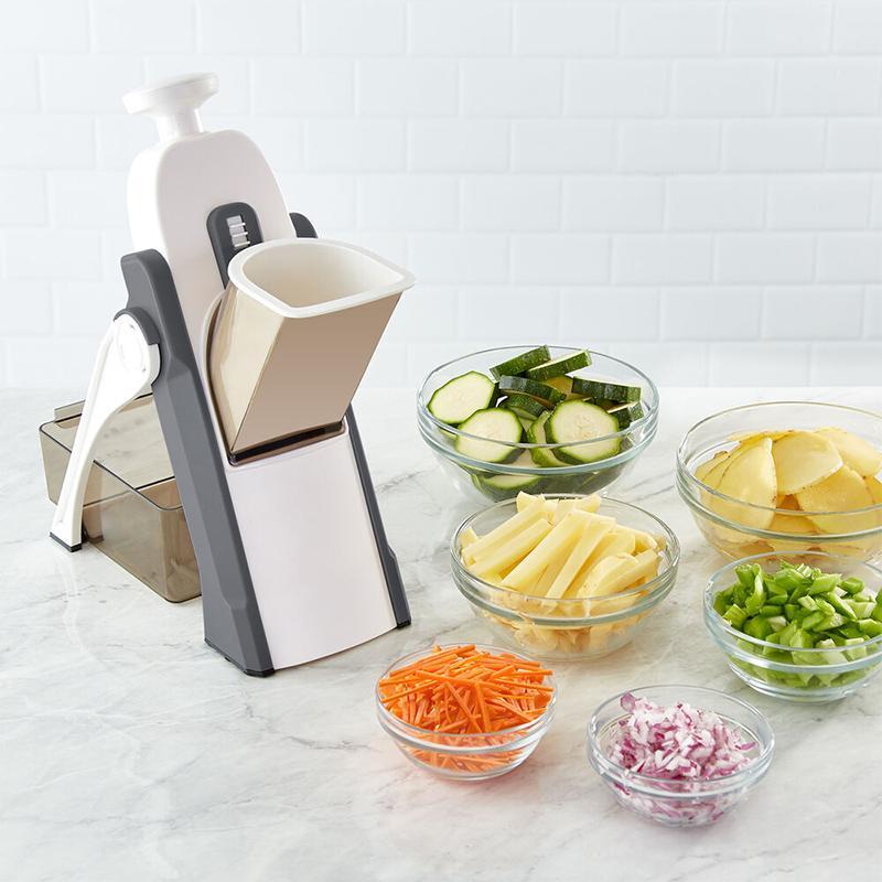 Safe Vegetable Slicer with Adjustable Features