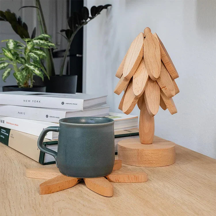 Elegant Wood-Inspired Coasters for a Stylish Table