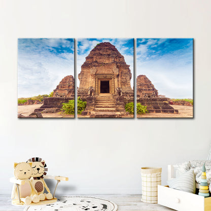 3-Piece Canvas Art Set - Ancient Temple Wall Decor