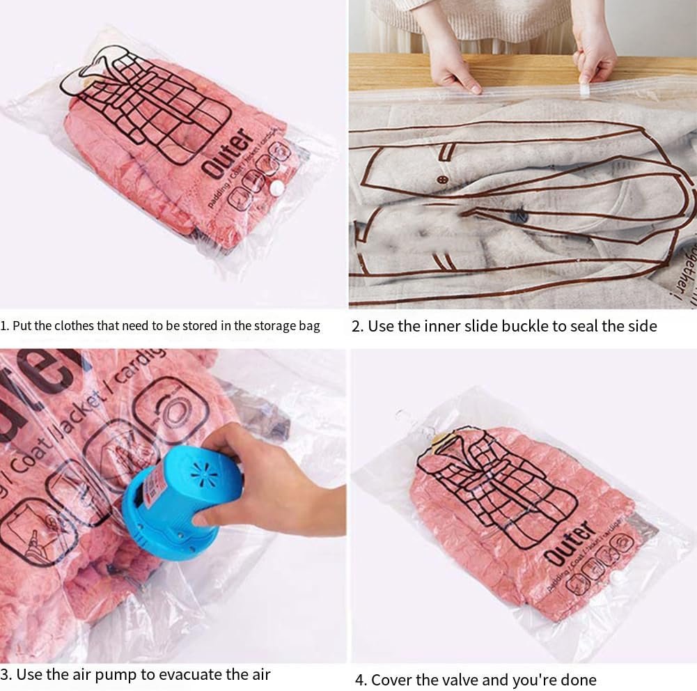 Space-Saving Hanging Vacuum Storage Bag for Clothing
