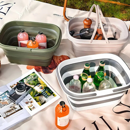 Foldable Multi-Purpose Basket – Ideal for Camping, BBQ, and Home Use