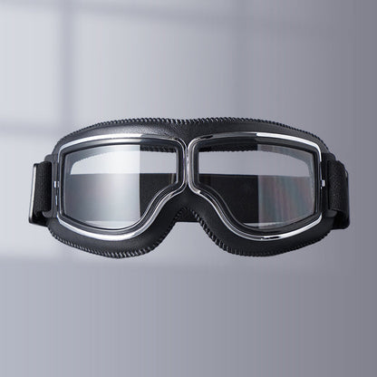 Vintage Motorcycle Goggles with Interchangeable Lenses and Padded Comfort