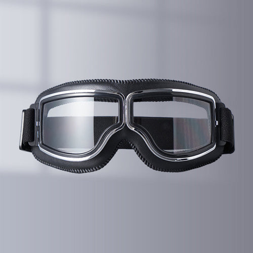 Vintage Motorcycle Goggles with Interchangeable Lenses and Padded Comfort