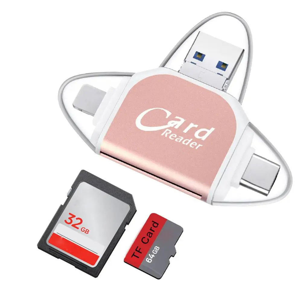 Versatile 4-in-1 Universal SD and TF Card Reader
