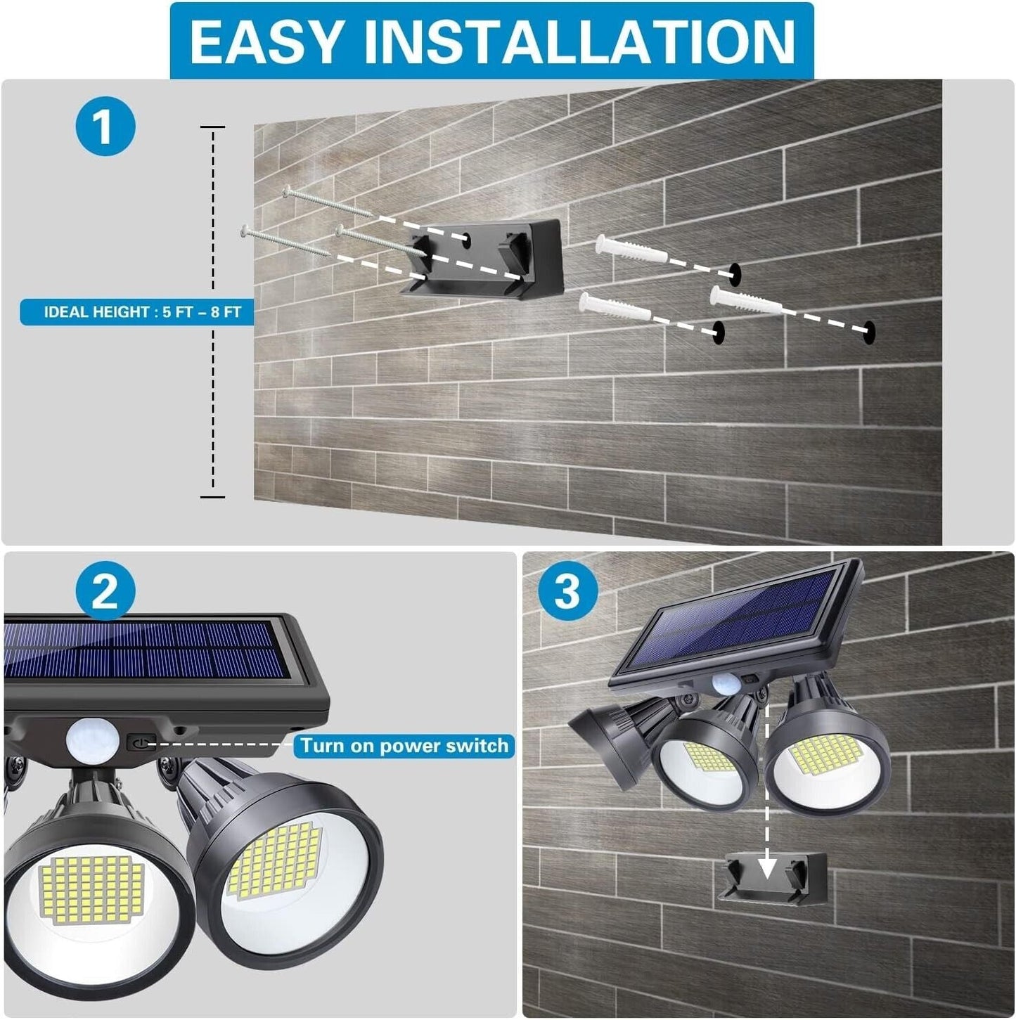 Outdoor Solar Floodlight with Motion Detection for Security