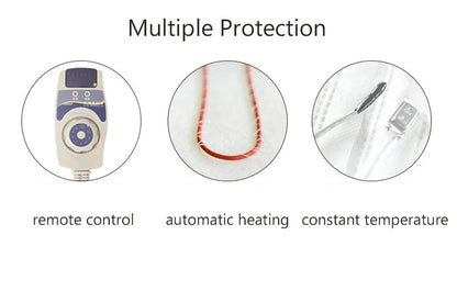 Jade and Tourmaline Heated Seat Cushion with 8 Temperature Settings for Back, Shoulder, and Muscle Relief
