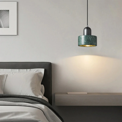 Modern Brass Hanging Lamp for Dining Room with Marble Pendant