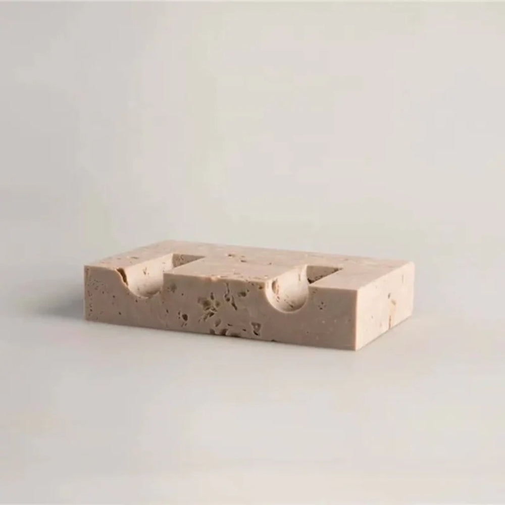 Sophisticated Twin Candle Holder in Elegant Stone Design
