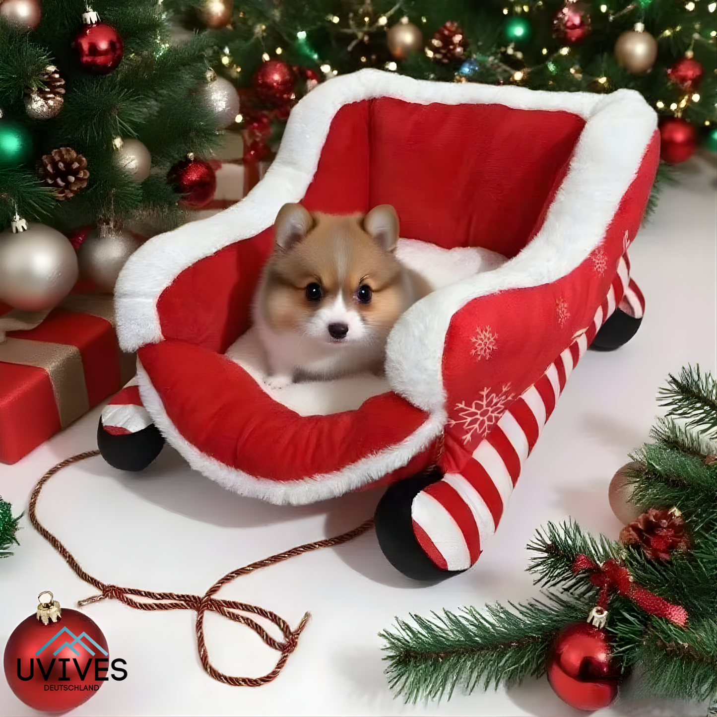Festive Dog Bed for Cozy Winter Days