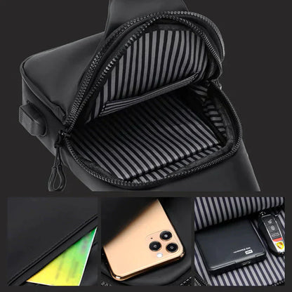 Water-Resistant Crossbody Bag with Anti-Theft Features for Urban Use