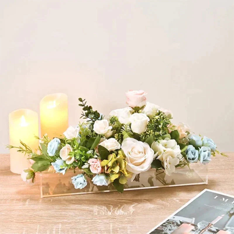 Elegant Acrylic Flower Vase with LED Illumination